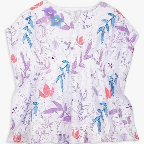 NWT Disney Frozen 2 Cover-Up Floral Leaf Design for Girls, sz 7/8 - Picture 2 of 11